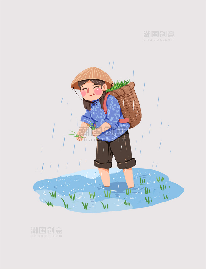 清明种植水稻农民农业春耕种植