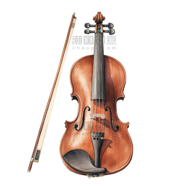创意音乐优雅乐器小提琴元素免抠图案