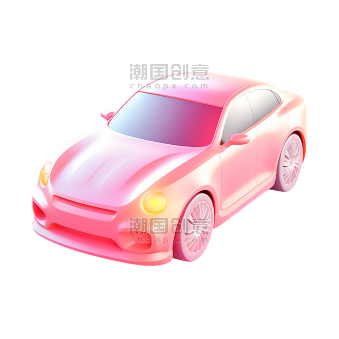 创意炫酷跑车微立体汽车icon图标元素免抠图案