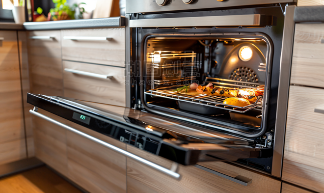创意欧式厨房烤箱温馨明亮干净家电