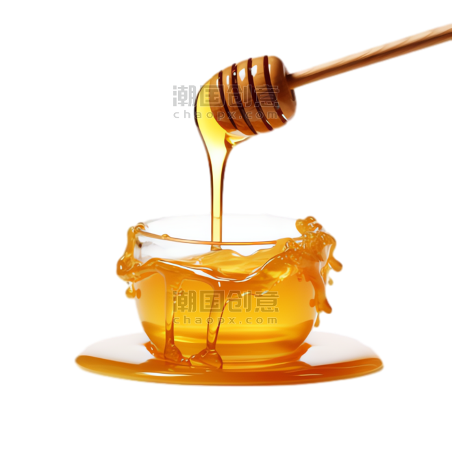 创意蜂蜜木棒美食元素免抠图案