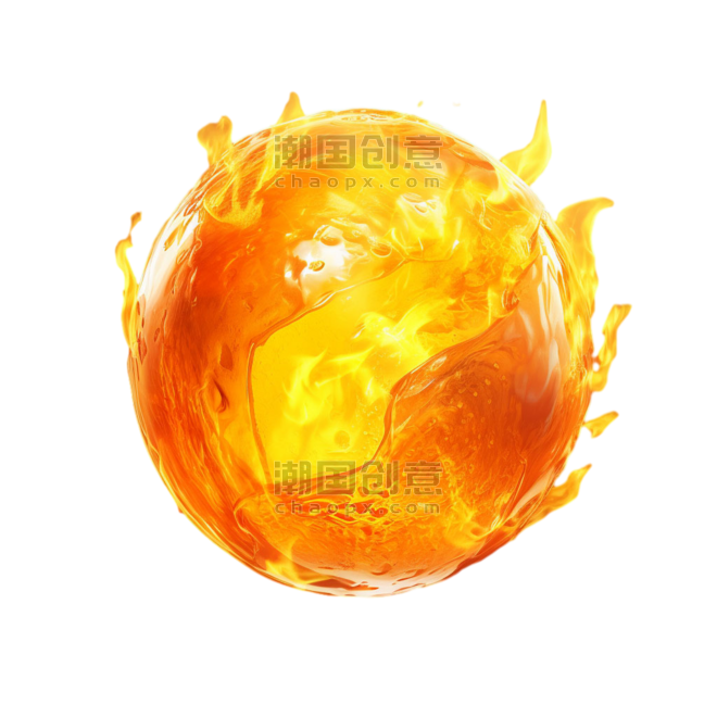 创意火球游戏元素火水晶元素免抠图案