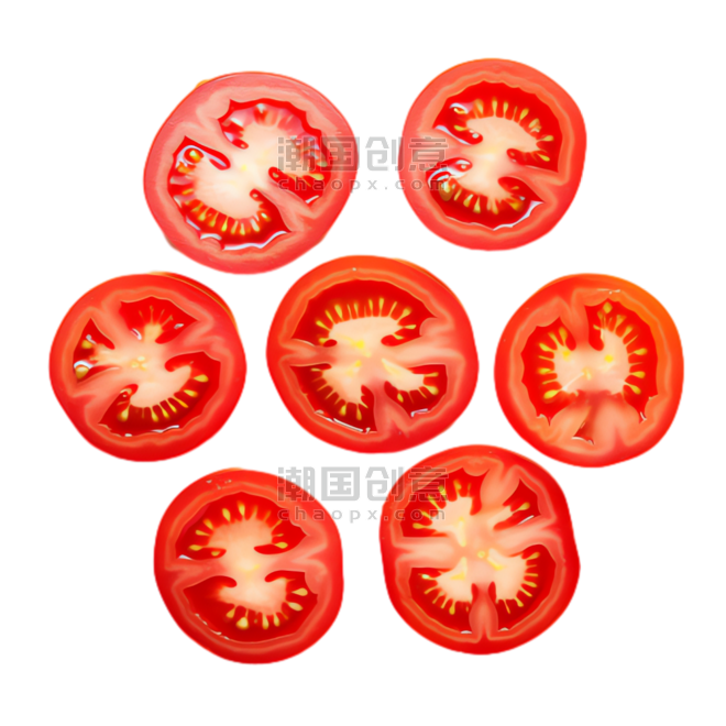 创意西红柿蔬菜蔬菜农作物果实元素免抠图案