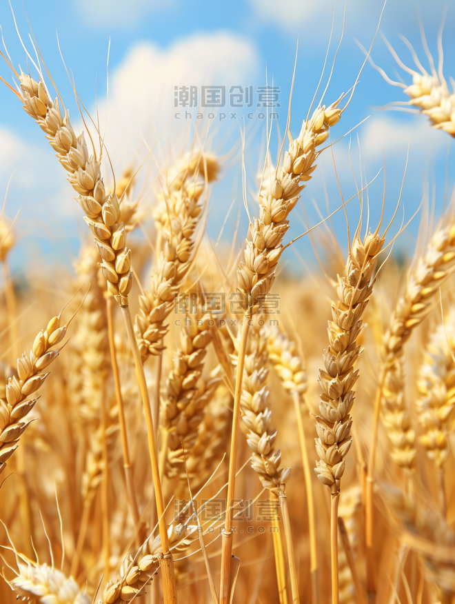 创意麦穗白天麦穗一片麦田生长小麦植物农作物摄影图