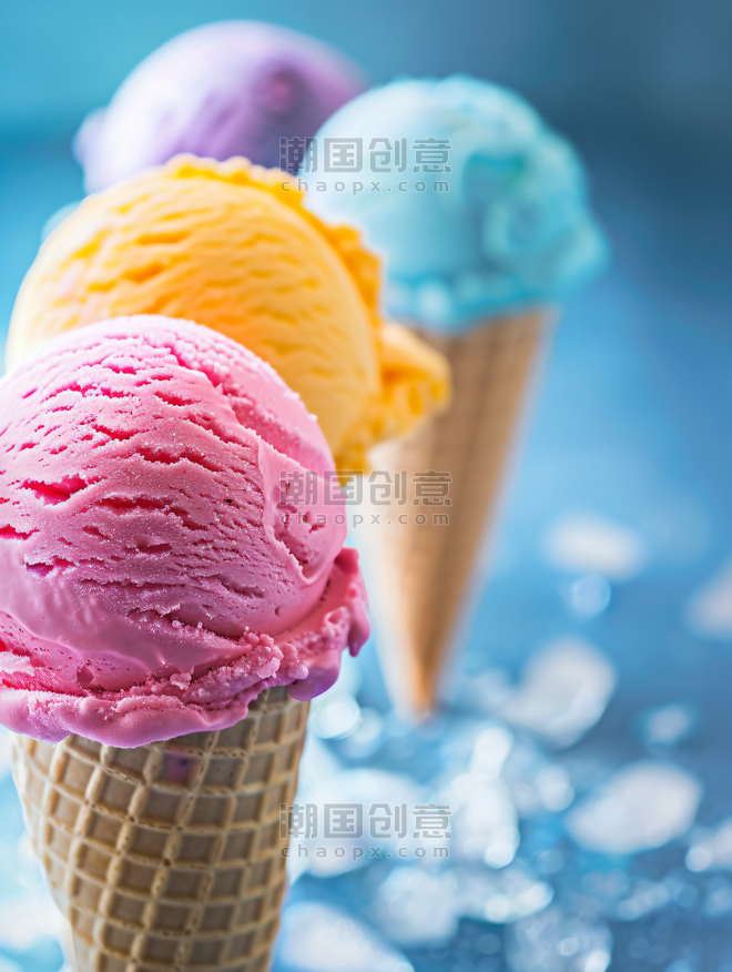 创意冰淇淋夏天夏季冰激凌美食摄影图