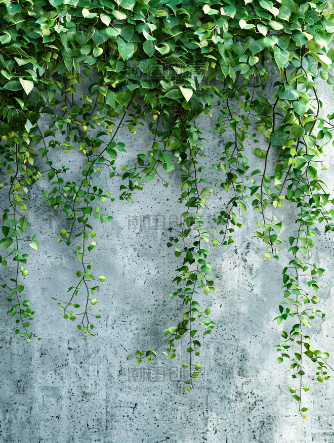 夏天夏季清新植物树叶绿色背景墙摄影图