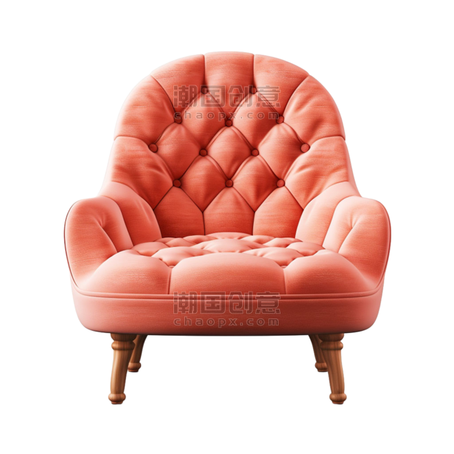 粉色家具椅子真皮沙发元素立体免抠图案