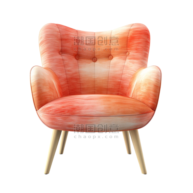 创意真皮沙发元素立体粉色家具椅子免抠图案