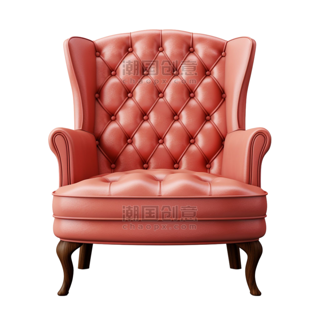 创意粉色家具椅子真皮沙发元素立体免抠图案