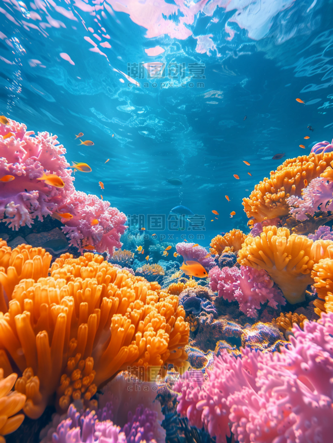 创意夏天海底世界海洋大海潜水海洋生物珊瑚礁海葵照片