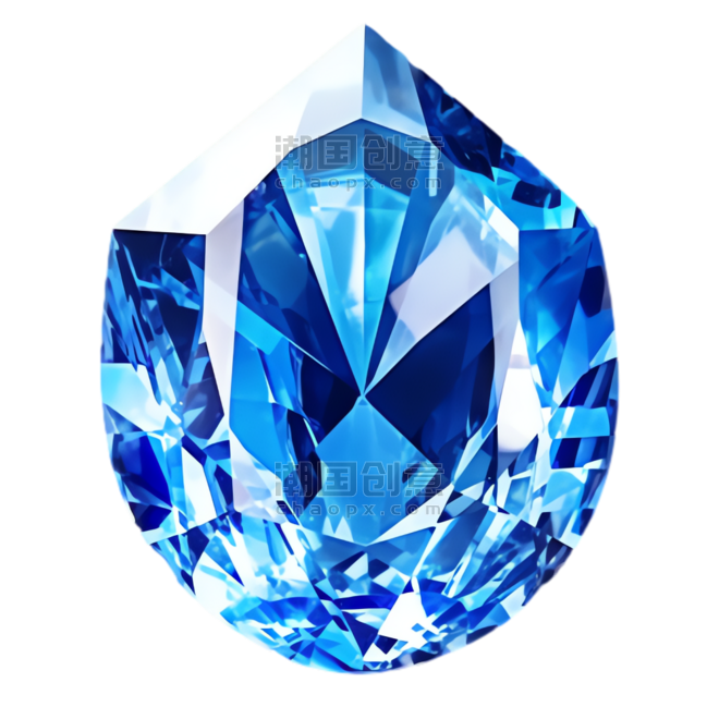 创意蓝色钻石元素立体免抠图案
