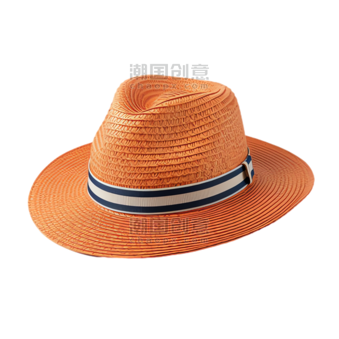 夏天夏季防晒草帽创意简约帽子元素免抠图案