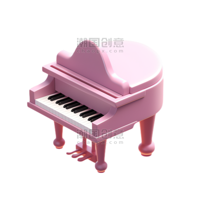 创意粉色钢琴元素乐器音乐免抠图案