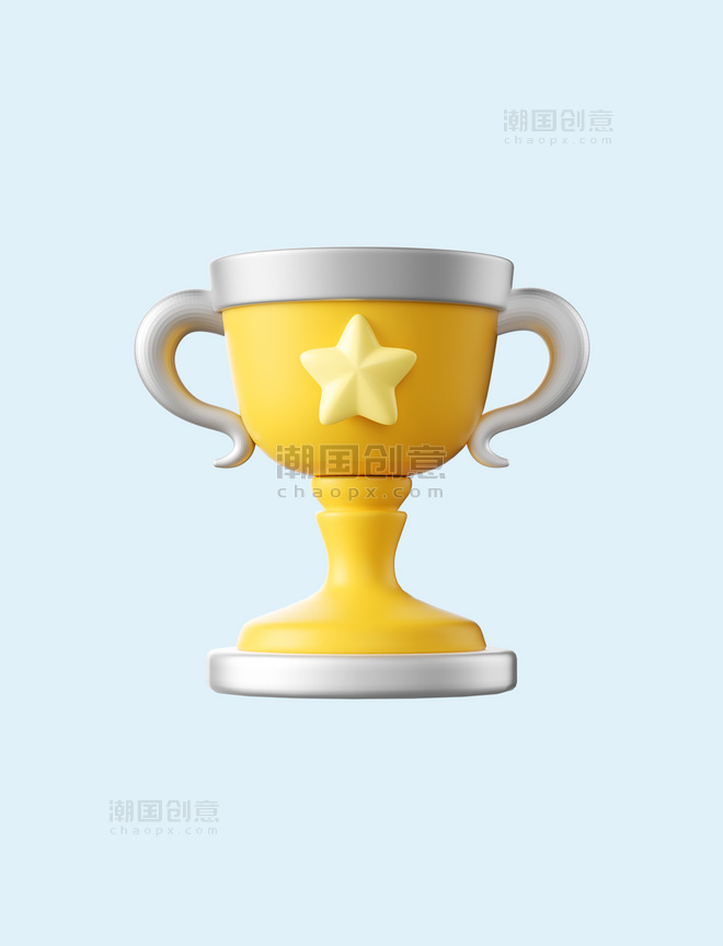 3d办公图标奖杯荣誉商务社交软件icon免抠素材