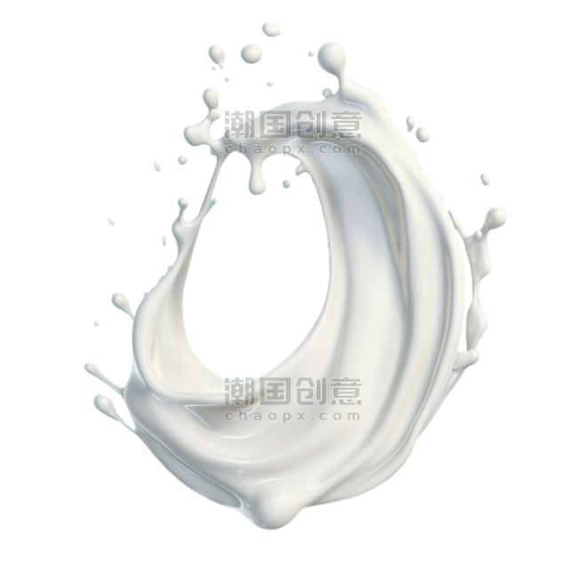 创意牛奶水花乳制品乳业奶制品鲜奶元素立体免扣图案