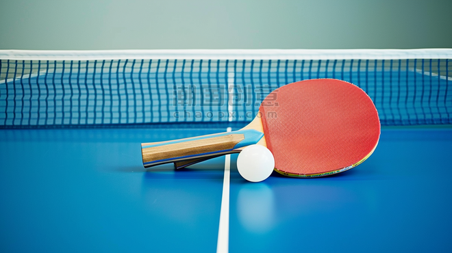 创意乒乓球运动会拍球网和乒乓球背景