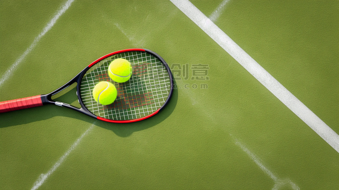 创意运动会网球比赛网球拍网球背景