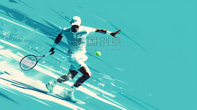 创意网球运动网球比赛奥运会网球运动员抽象背景