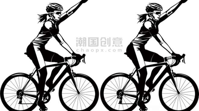 创意国际赛事自行车运动骑行运动员剪影元素体育竞技