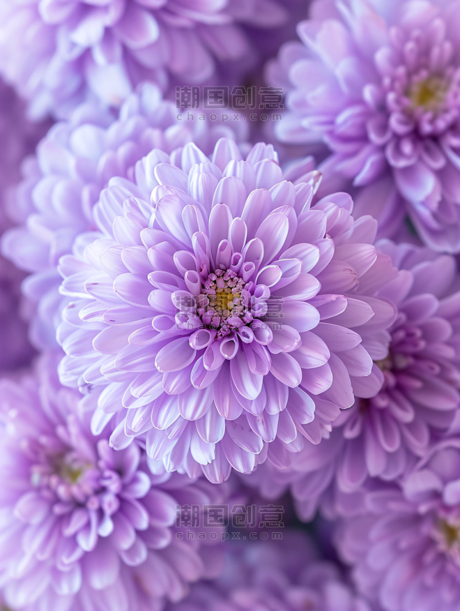 创意秋花紫苑新比利时充满活力的浅紫色