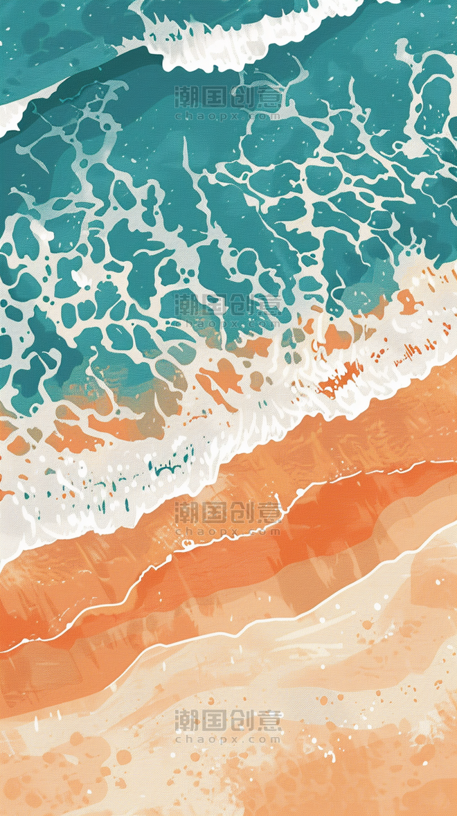 创意多巴胺夏天海滩海水波纹纹理背景